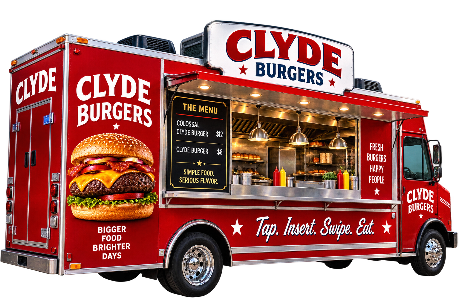 Red Clyde Burgers mobile food truck
